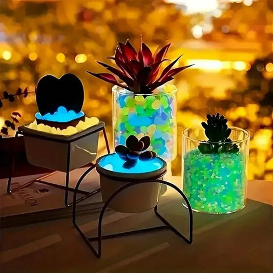Garden Decor Luminous Stones Glow In Dark Decorative Pebbles Outdoor Fish Tank Decoration ( 100 Pcs )